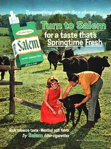 Publicidad vintage 1968 Turn To Salem For A Taste That's Springtime Fresh - Imagen 1 de 1
