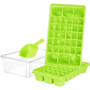 Ice Cube Tray with Lid and Bin (Green) - Picture 1 of 6