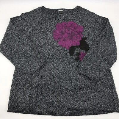 Style & Co Mujer 3X Suéter Pullover Floral Flor Gris Top Nuevo Foto 1 de 4