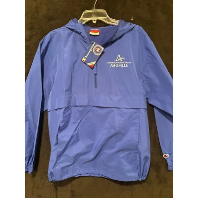 Jaqueta Pulôver Champion UNC Asheville Embalável Quebra-Vento NOVA Pequena - Imagem 1 de 4