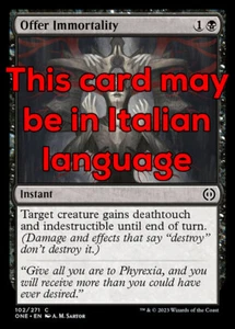 MTG 4x OFFER IMMORTALITY EXC - OFFRIRE L'IMMORTALITÀ 102 - ONE - MAGIC - Picture 1 of 1