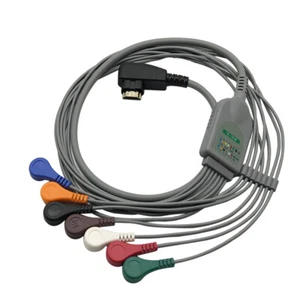 7 Leads Holter ECG Cable Leadwires,Snap AHA,Compatible DMS300-4A 24H Recorder - Picture 1 of 3