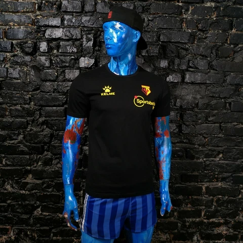 Watford The Hornets Jersey Fan Shirt Black Kelme Cotton Mens Size S Cover