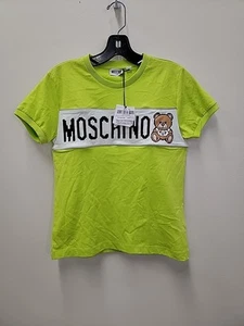 NWT Moschino Short Sleeve Crew Neck Toy Bear Logo T Shirt Cotton Size 12A - Picture 1 of 5
