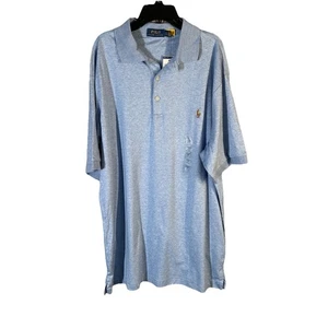 Polo Ralph Lauren Shirt Men's Large Tall Blue Soft Touch Interlock Short Slv NWT - Picture 1 of 8