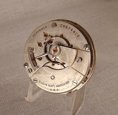 99 YEARS OLD MOVEMENT DIAL 2 HANDS ELGIN 15 JEWELS OPEN FACE 18s POCKET WATCH - Image 1 of 4