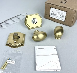 Baldwin Ellipse drehfest zweiseitig Schnuller Türklinke Set mit Bogen Rose - Messing - Bild 1 von 5