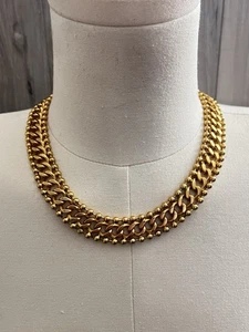 Grobes Halsband Halskette goldfarben mit Knebelverschluss Damen 18" Vintage - Bild 1 von 6