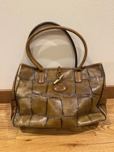 Mango superior de cuero en relieve Longchamp Roseau Croc - Imagen 1 de 8