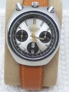 VTG CITIZEN BULLHEAD 8110 SS AUTOMATIC CHRONO WRIST WATCH DAY DATE MEN’S JAPAN 2 - Picture 1 of 8