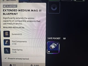 🔥 ARC RAIDERS 🔥 EXTENDED MEDIUM MAG IIl BLUEPRINT - USA SELLER - Picture 1 of 1