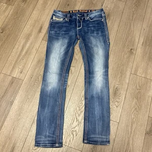 Rock Revival Women’s distressed denim jeans 34X31. C/L - Picture 1 of 6