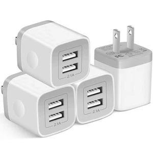 X-EDITION USB Wall Charger4-Pack 2.1A Dual Port USB Cube Power Adapter Wall C... - Picture 1 of 7