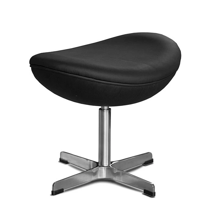 Ergonómico Giratorio Negro Taburete de Cuero En Base Acero Inoxidable Auténtico - Imagen 1 de 1