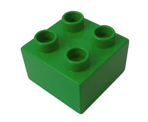 Lego Duplo 10 Stück Stein grün 2x2 grüne Steine 4 Noppen Bausteine Baustein 3437 - Bild 1 von 1