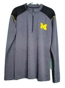 Michigan Wolverines Champion Medium Long Sleeve 1/4 Zip Shirt Maize Blue - Picture 1 of 5