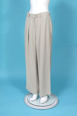 Vtg ESCADA  Taupe Gray Texture Stripe Geometric Print Trousers Pants sz 40 /944 - Image 1 of 4