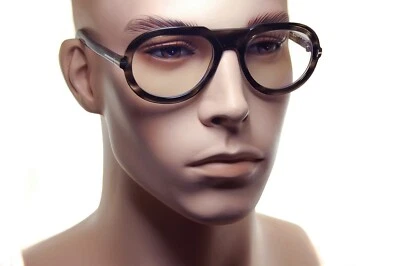 TOM FORD Blue Block FT5756 056 53mm Men Large Pilot Frame Eyeglasses GREY HAVANA - Image 1 of 4
