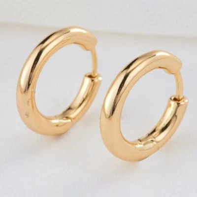 14k yellow gold plated huggie hoop earrings - Image 1 of 2