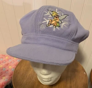 Vtg NWT Disney Tinker Bell Women's Lavender fleece embroidered Newsboy Hat Cap - Afbeelding 1 van 10