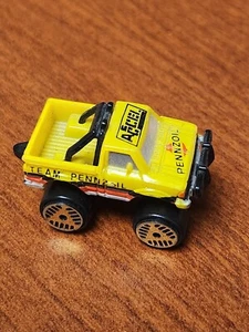 Vintage Micro Machines Datsun Wheels Pick up Truck Pennzoil Team Yellow Galoob - Picture 1 of 1