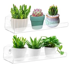2 Pack Acrylic Window Boxes Plant Shelves,12 Inch Acrylic Window 12IN-2 Pack - Picture 1 of 8