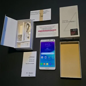 Vintage Samsung Galaxy Note 4 SM-N910A - 32GB - Frost White T-Mobile + 3 etui - Zdjęcie 1 z 14