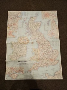 National Geographic Map - British Isles - 1958 - Vintage - Picture 1 of 4