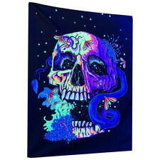 UV Reactive Trippy Wall Poster 51in X 59in Skeleton Wall Tapestry (Style Six)