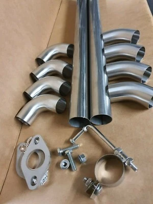 Scarico IN Acciaio Inox Curva a Mandrino Muratore Kit 45 90 Gradi 1D Gomito Tubo - Immagine 1 di 2