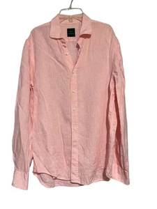 Camisa de lino con botones Kent Curwen rosa playera talla L para hombre - Imagen 1 de 4