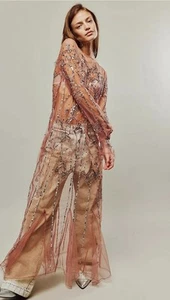 NWT Free people starlight slip maxi dress embellished sequins new with Tags Sz S - Picture 1 of 10