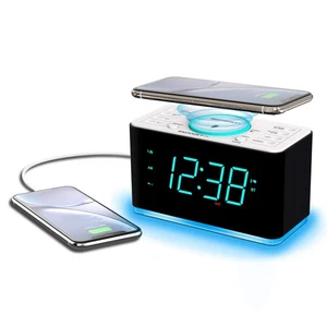 Wireless Charging Clock Bluetooth Digital Alarm Clock with USB Port and Dimmer - Picture 1 of 10