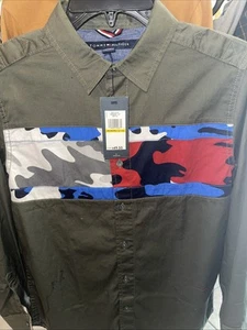 Tommy Hilfiger Long Sleeve Button Down Shirt Boys Size Medium 12/14 - Picture 1 of 4