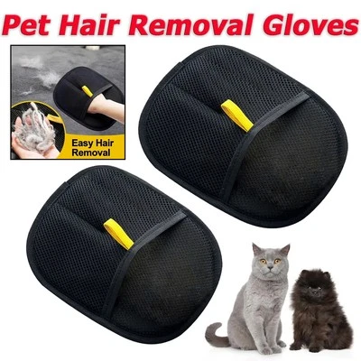 SUMMER_HOME 2025 Electrostatic pet hair removal gloves,Reusable Pet Grooming Gloves Brush