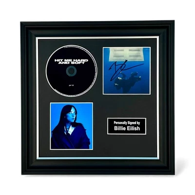 Billie Eilish SIGNED Hit Me Hard & soft Luxury CD Photo Display & COA Autograph - Image 1 of 4