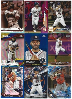 (18) 2016-2025 Jose Altuve Baseball Insert Card Lot with No Duplicates - Astros - Image 1 of 2