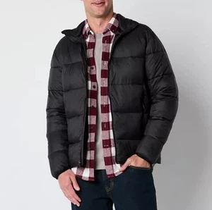 St. John's Bay Mens Water Resistant Midweight Puffer Jacket, X-large, Black - Picture 1 of 2