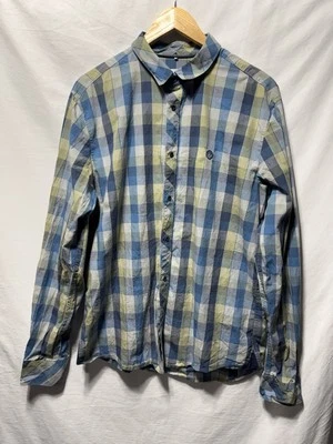 Adidas Blue Plaid Long Sleeve Cotton Button Down Shirt Men’s Large - Image 1 of 4