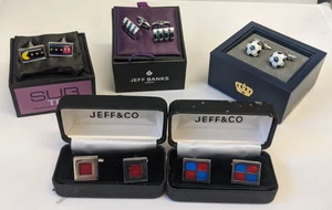 Lote de trabajo gemelos Jeff Banks Jeff&Co subtexto Harvey Makin fútbol americano en caja - Imagen 1 de 10
