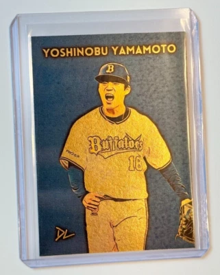 Cartão comercial Yoshinobu Yamamoto folheado a ouro assinado por artista "Orix Buffaloes" 1/1 - Imagem 1 de 2