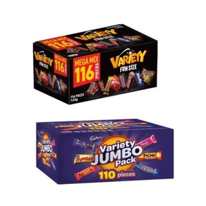 Chocolate Wholesale - Mars 116 VARIETY MIX + Cadbury 110 VALUE JUMBO Pack - Picture 1 of 1