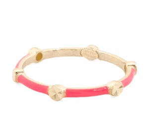 🆕Nuevo Anillo APILABLE APILABLE ORO AMARILLO 14K y ESMALTE ROSA Talla 6 Italia - Imagen 1 de 9