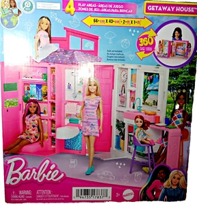 Barbie Doll House Getaway House Playset 4 Play Areas incl Kitchen Bath Bed Pool - Picture 1 of 10