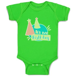 Baby Bodysuit It Is My Birthday Hat Star Funny Cotton Boy & Girl Baby Clothes - Picture 1 of 21