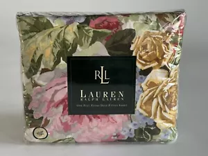 Raro Ralph Lauren POND VIEW Blanco Verde Rosa Rosas Floral Sábana Ajustable - Completo - Imagen 1 de 10