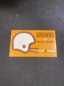 1963 Cleveland Browns Football Official Schedule Central Bank CLEAN - Picture 1 of 3