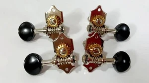 Nickel Ukulele Open Back Machine Head, Tuning Peg Black Button 2R2L, 326UN-SB - Picture 1 of 5