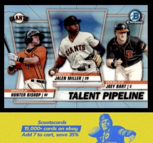 2020 Bowman Hunter Bishop/Joey Bart/Jalen Miller Talent Pipeline #TP-SFG