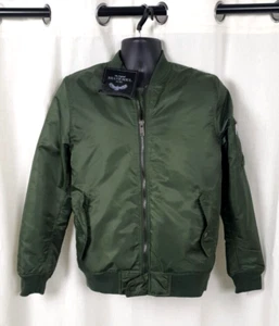 Brave Soul Green Bomber Jacket Size S CR052 CC 01 - Picture 1 of 8